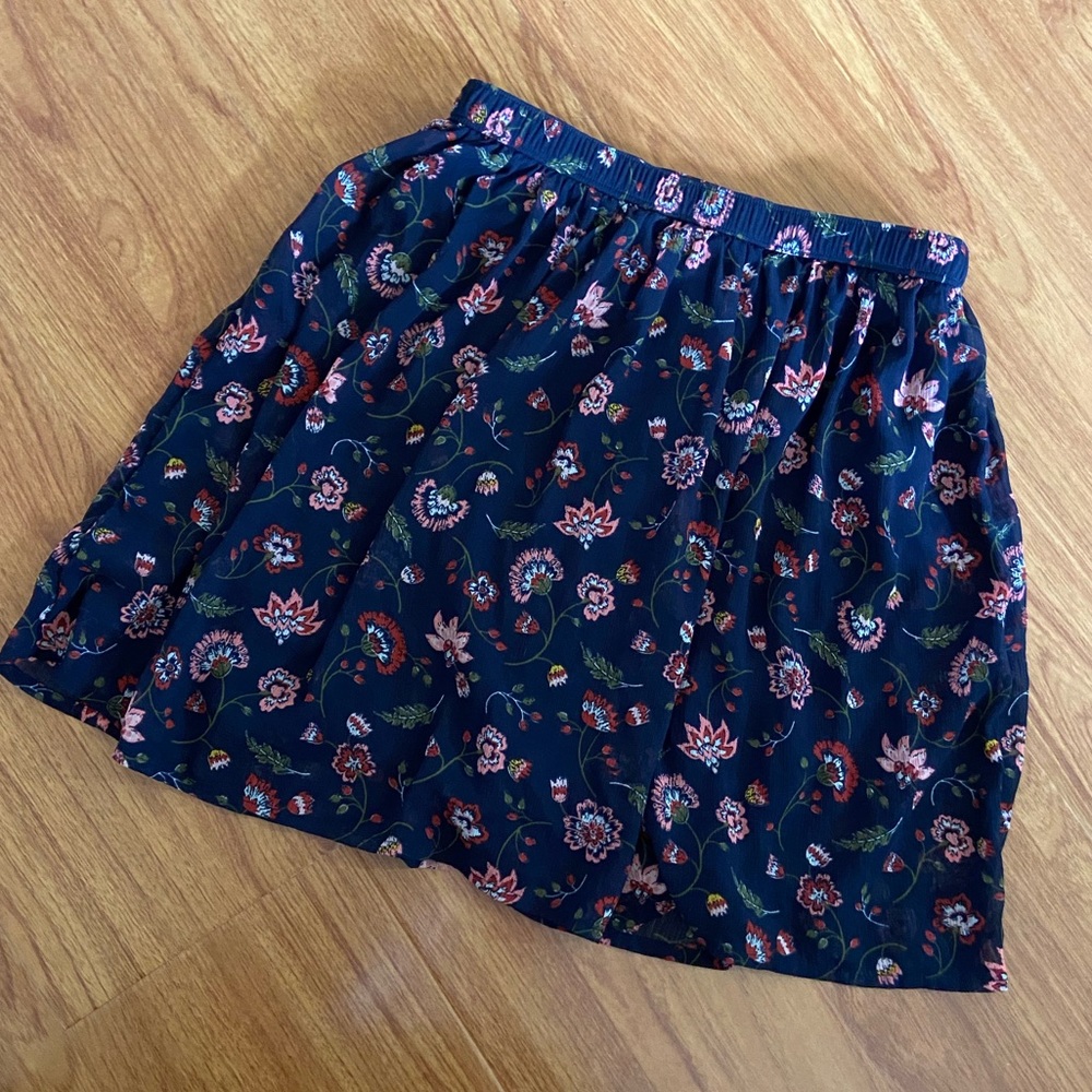 Hollister Floral Chiffon Skirt